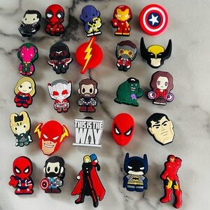 25 pcs Hero Charms for Shoe, Superhero Shoe Charms for Clogs Sandals Decoration